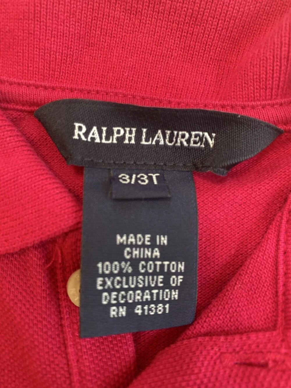 Ralph Lauren Magenta Ruffle Hem Polo Dress Girls 3T